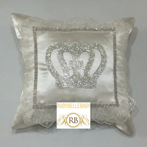 Prince Customisable Crown Pillow - White - RUBYBELLEBABY