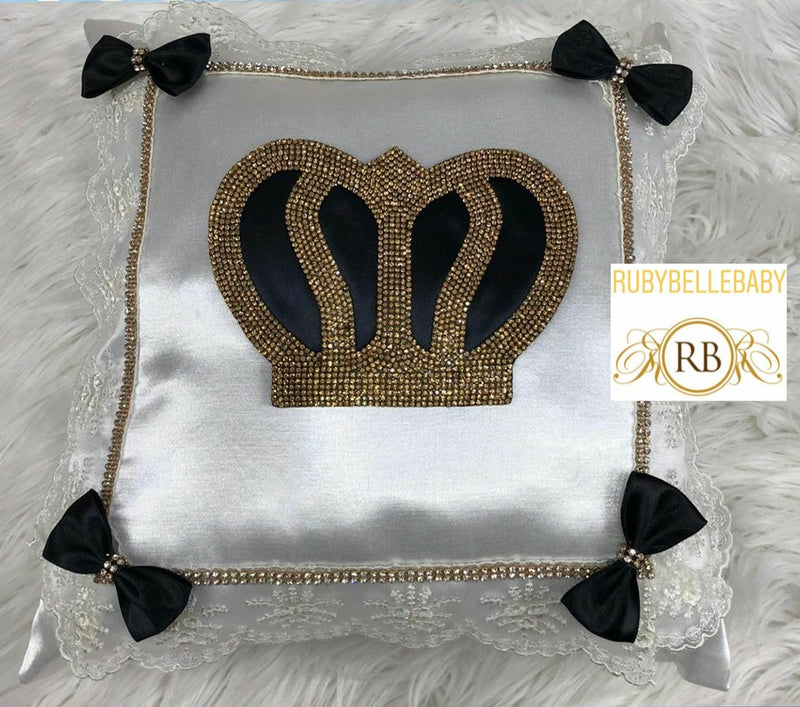 Prince Customisable Crown Pillow - Black - RUBYBELLEBABY