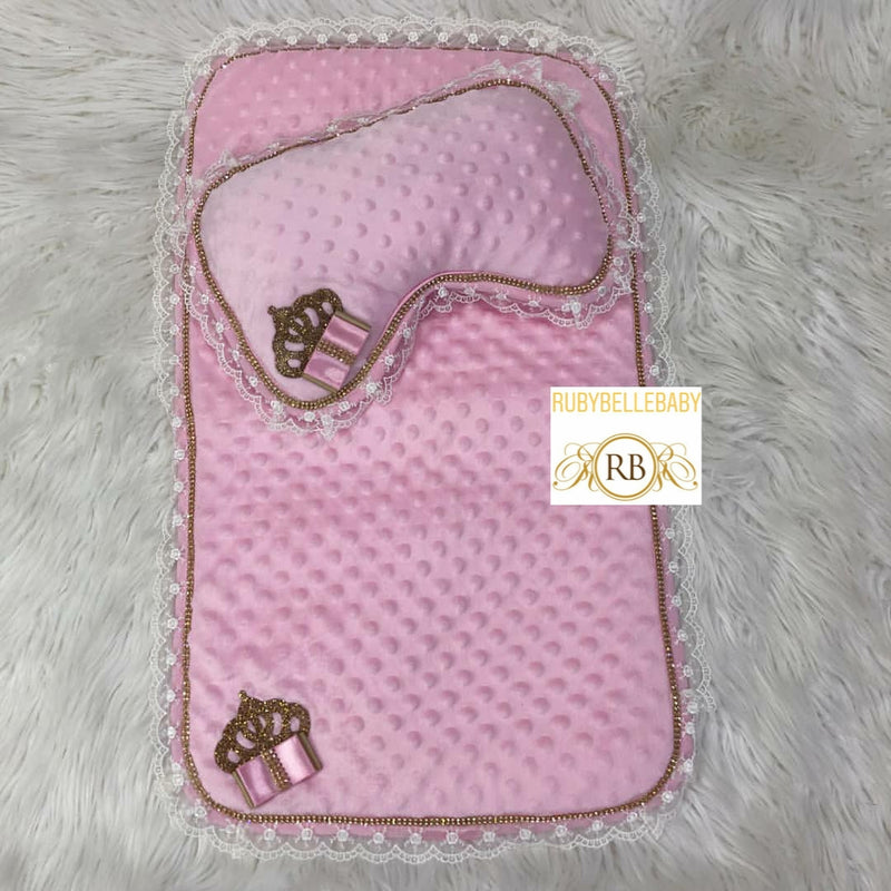 Princess Crown Mat & Pillow - Pink - RUBYBELLEBABY