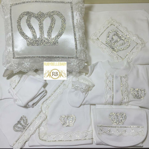 11pcs Royal Crown Set -White - RUBYBELLEBABY