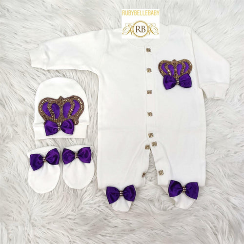 3pcs Princess Set Purple and Gold - RUBYBELLEBABY