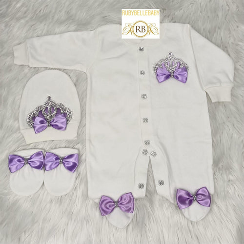 3pcs Princess Set Lilac - RUBYBELLEBABY