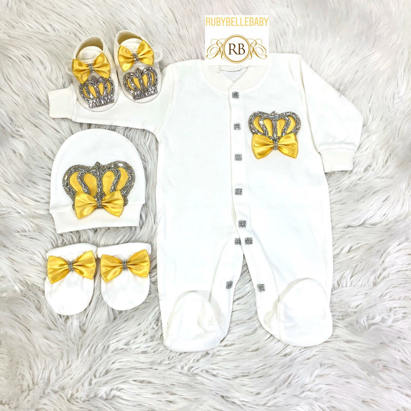 4pcs Prince Set Yellow and Silver - RUBYBELLEBABY