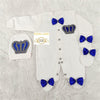 3pcs Prince Set Royal Blue and Silver with pillow - RUBYBELLEBABY