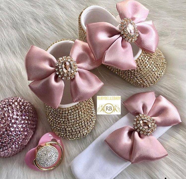 Diamente Shoe Paci Set - Pink - RUBYBELLEBABY