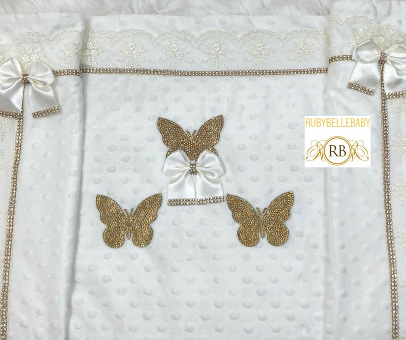 Mink Butterfly Princess Blanket - White