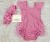 Baby Lace Rompers - Pink - RUBYBELLEBABY