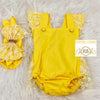 Baby Lace Rompers - Yellow - RUBYBELLEBABY