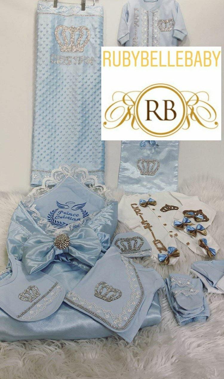 16pcs Royal Crown Set - Light Blue - RUBYBELLEBABY