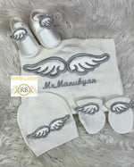 4pcs Angel Wings Embriodery Set - Grey