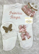 4pcs Embriodery Butterfly Set - Blush Pink