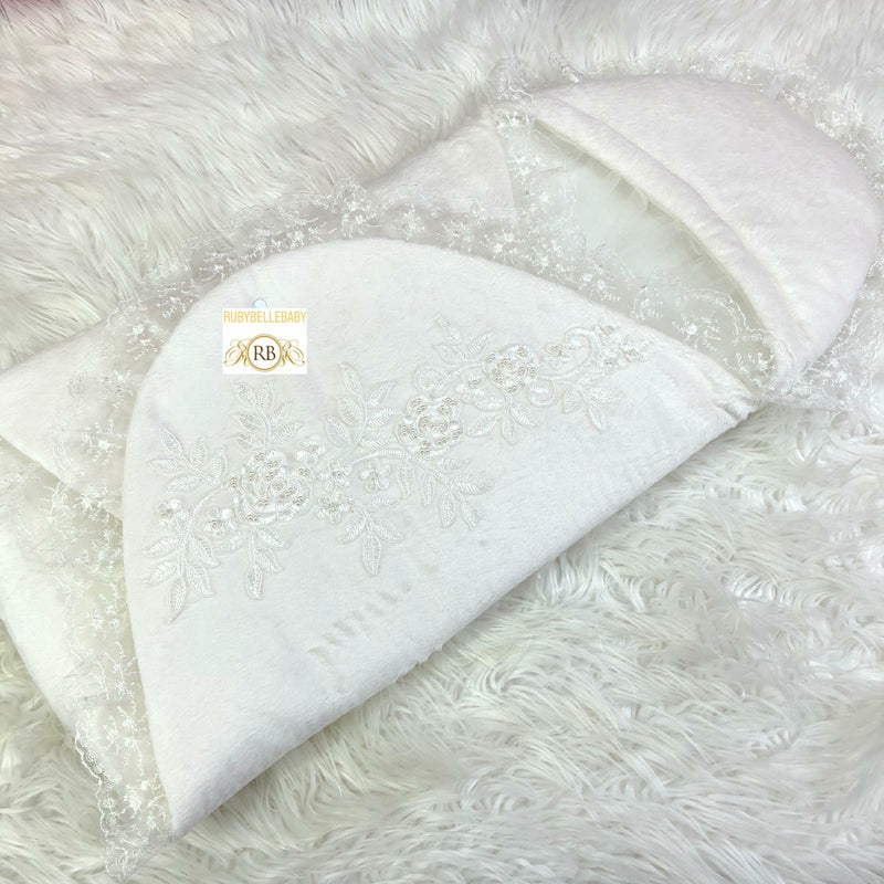 Embroidery Swaddle - White