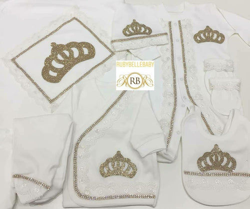 10pcs Princess Crown Set - Gold - RUBYBELLEBABY