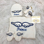 4pcs Angel Wings Embriodery Set - Blue - RUBYBELLEBABY