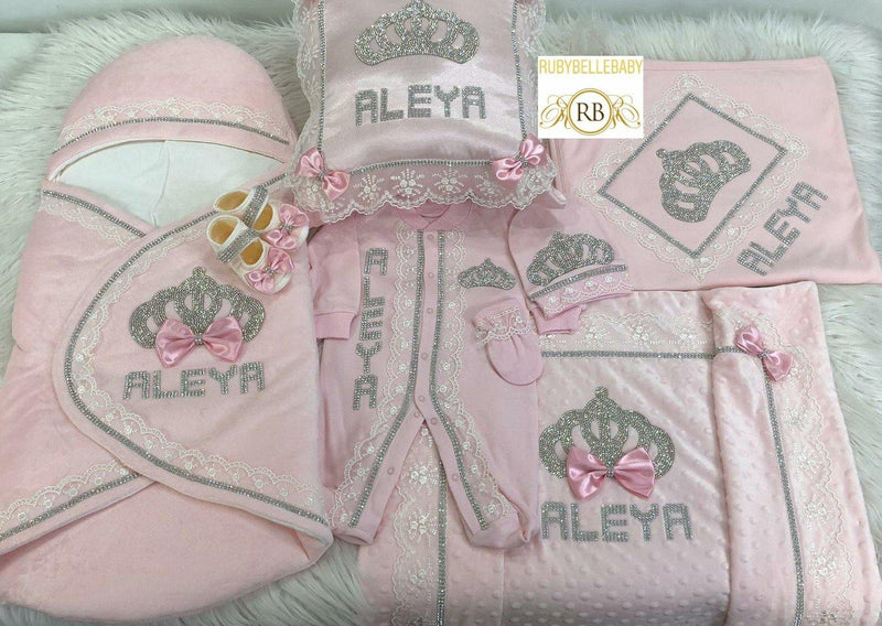 8pcs Princess Crown Set - Pink - RUBYBELLEBABY