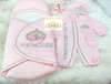 5pcs Princess Crown Swaddle Set - Pink - RUBYBELLEBABY