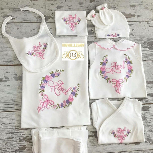 10pcs Samira Embroidery Set - Pink - RUBYBELLEBABY