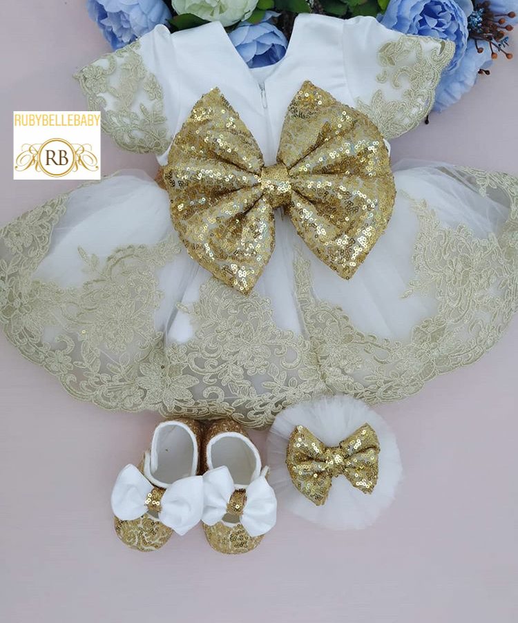 Vickie Infant Dress - Gold