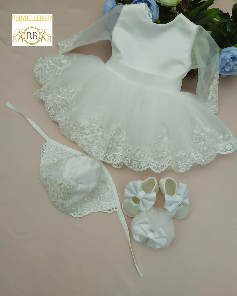 Aniya Infant Dress - White