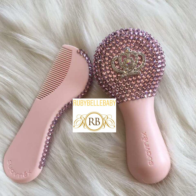 Crown Brush Set - Pink - RUBYBELLEBABY