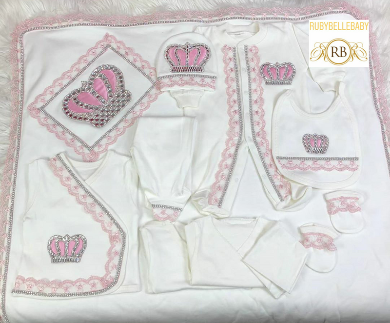 10pcs HRH Crown Set - Pink - RUBYBELLEBABY