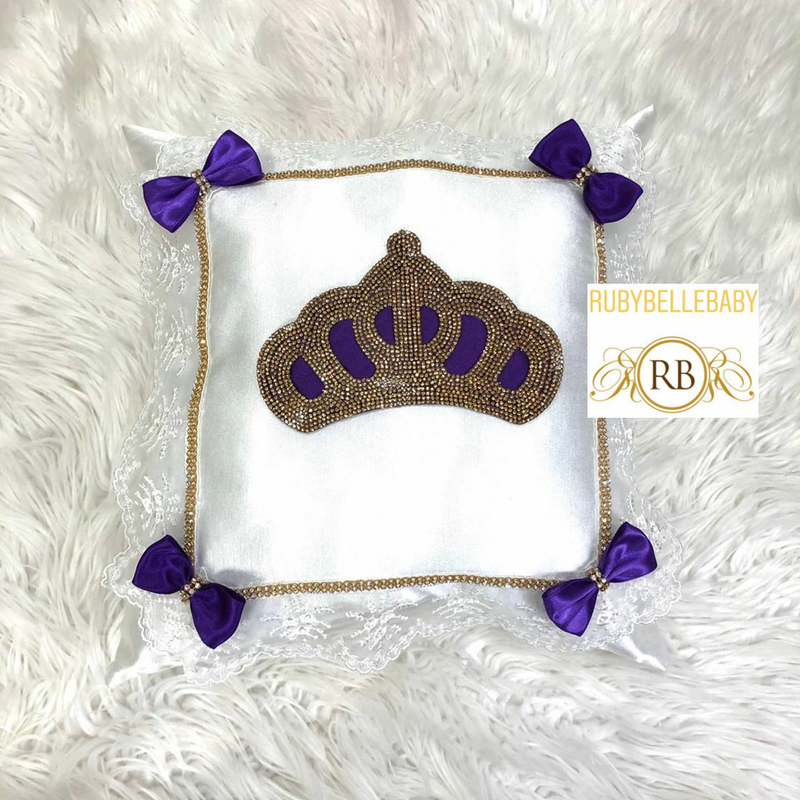 Princess Crown Baby Pillow - Purple