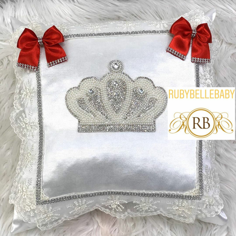 Jewel Crown Baby Pillow - Red