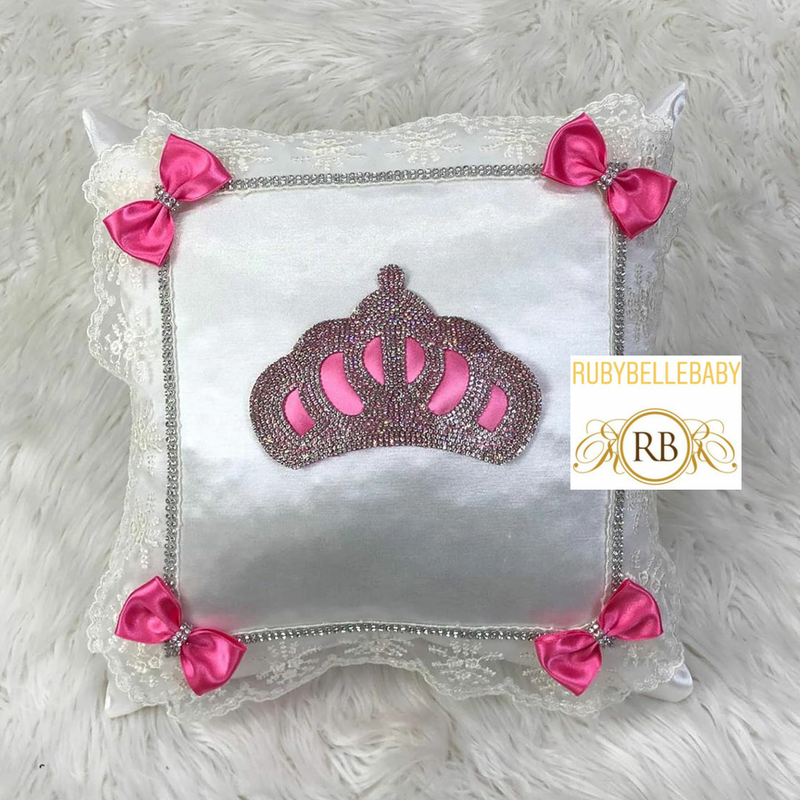 Princess Crown Baby Pillow - Hot Pink