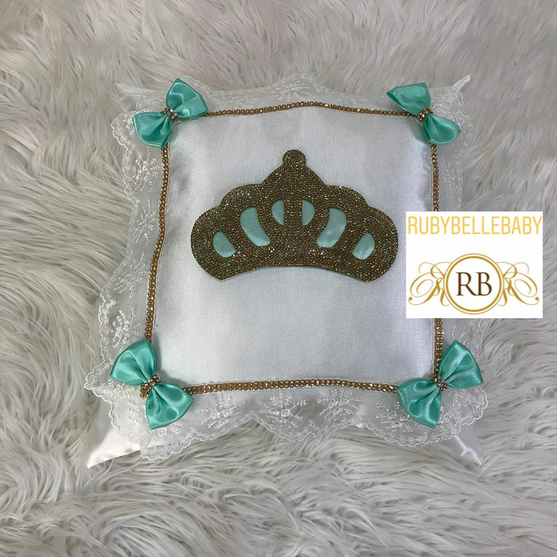 Princess Crown Pillow - Mint Green