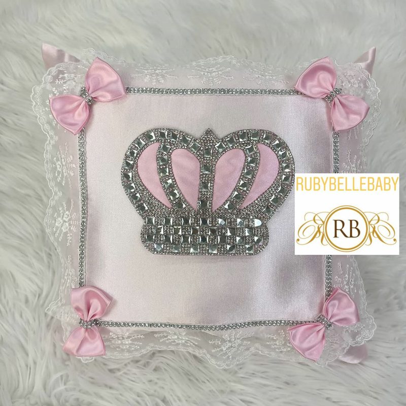 HRH Crown Baby Pillow - Pink