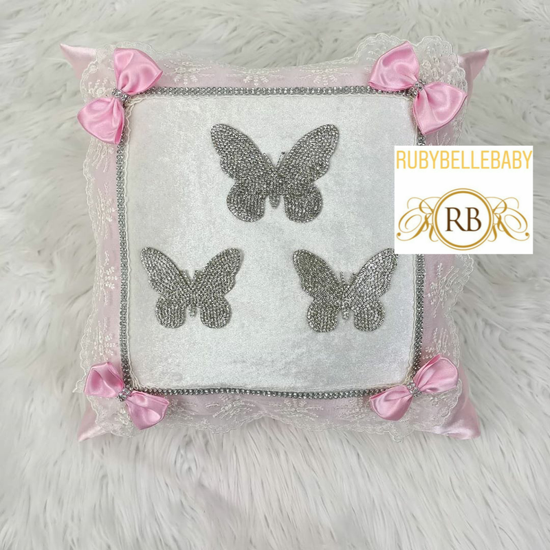 Butterfly Baby Pillow - Light Pink