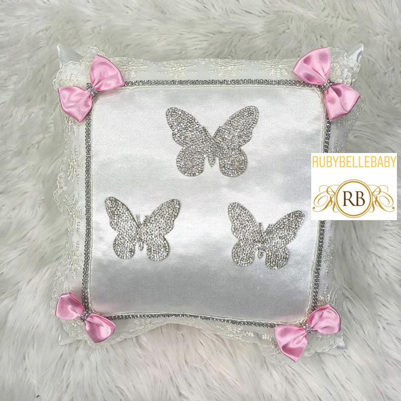 Butterfly Baby Pillow - Pink Bow