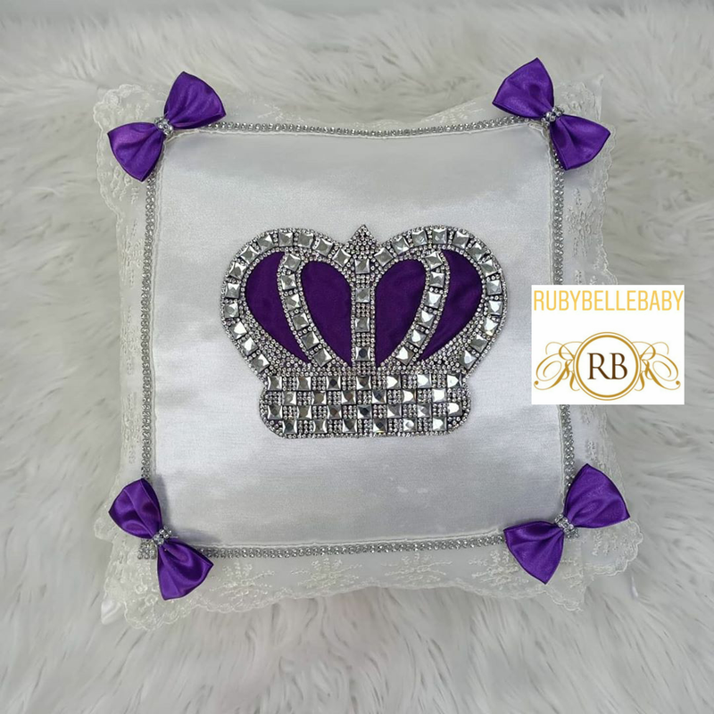 HRH Crown Baby Pillow - Purple