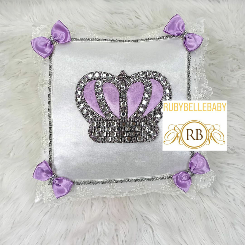 HRH Crown Baby Pillow - Lilac