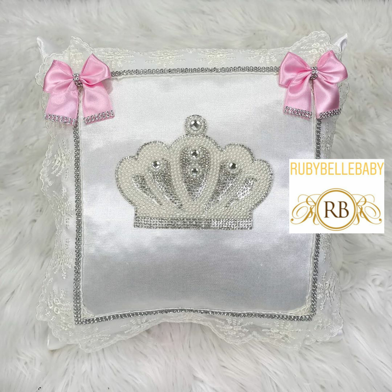 Jewel Crown Baby Pillow - Pink