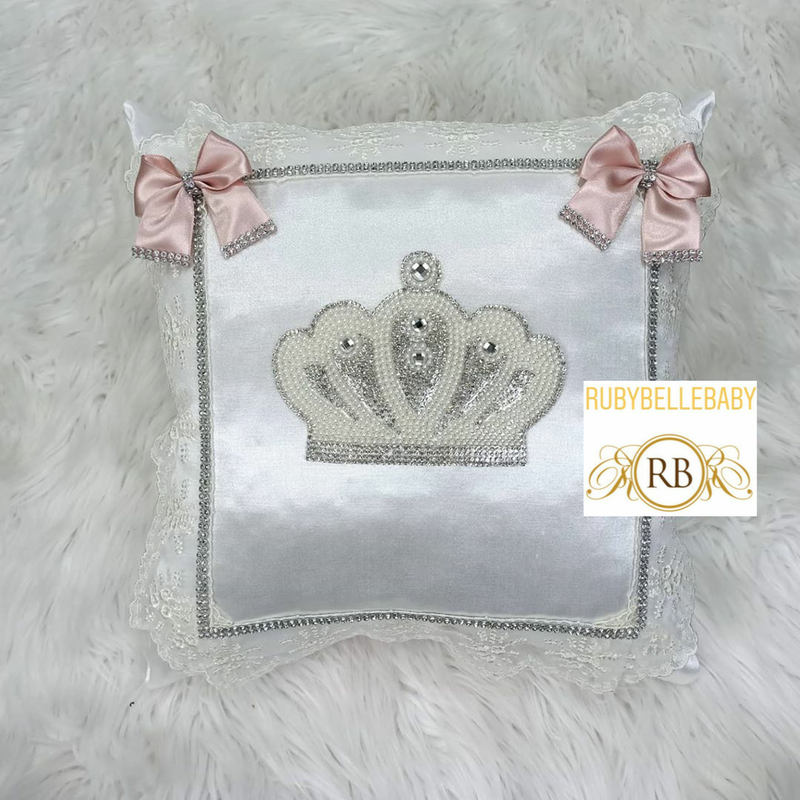 Jewel Crown Pillow - Blush Pink