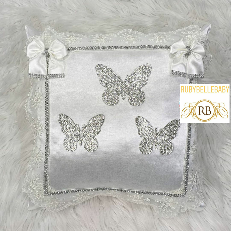 Butterfly Baby Pillow - White