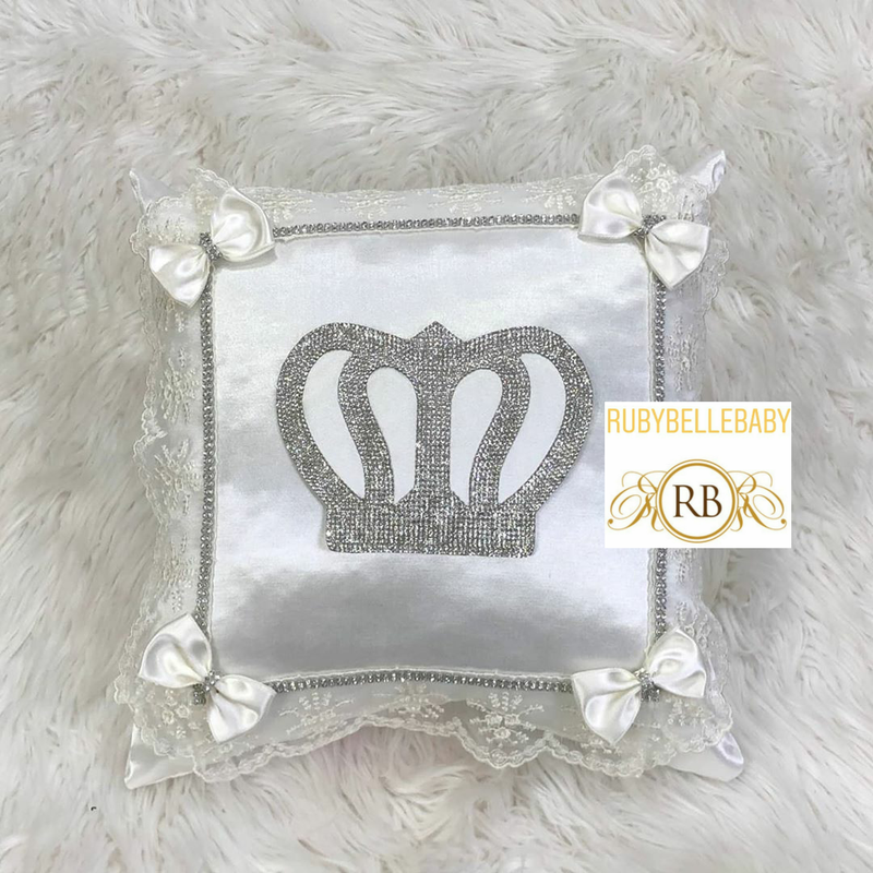 Royal Crown Pillow - White