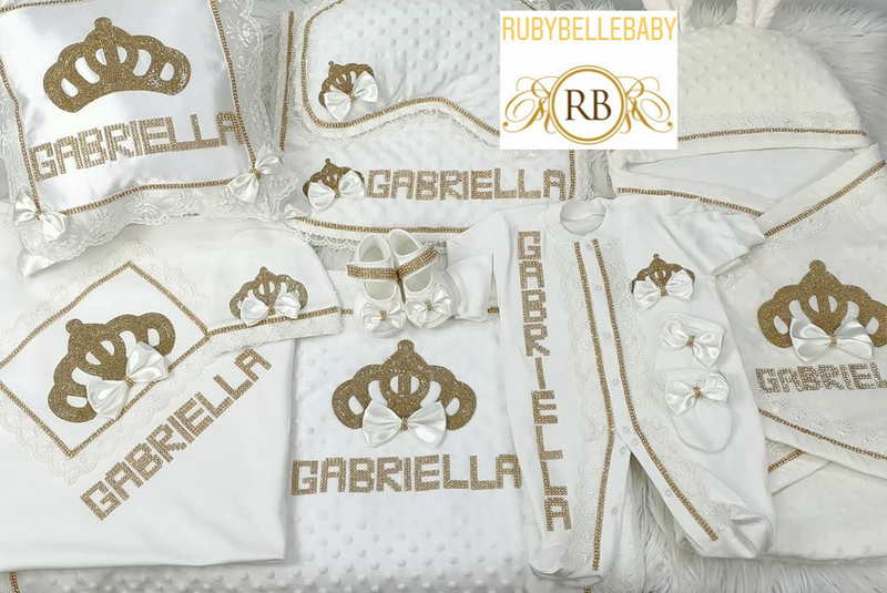 9pcs Princess Crown Set - Gold - RUBYBELLEBABY