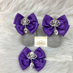 Swarvoski Princess Shoe Set - Purple/Silver - RUBYBELLEBABY