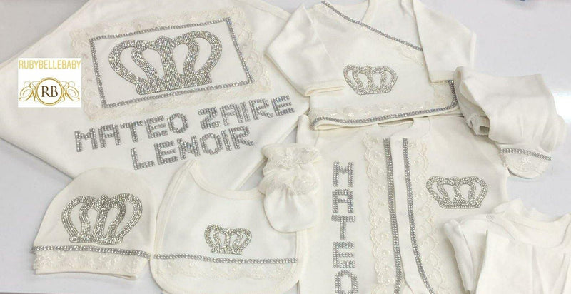 10pcs Royal Crown Set - White - RUBYBELLEBABY
