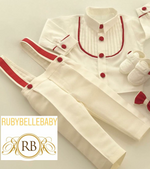 Jude Suspender Set - White/Red