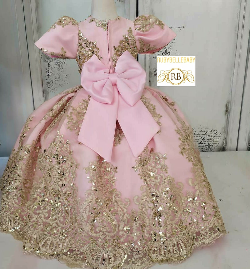 Quinn Ball Gown Dress - Pink 1T Quinn Ball Gown Dress - Pink 1T