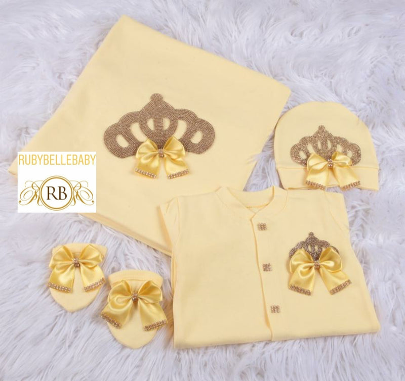 4pcs Princess Crown Set - Yellow