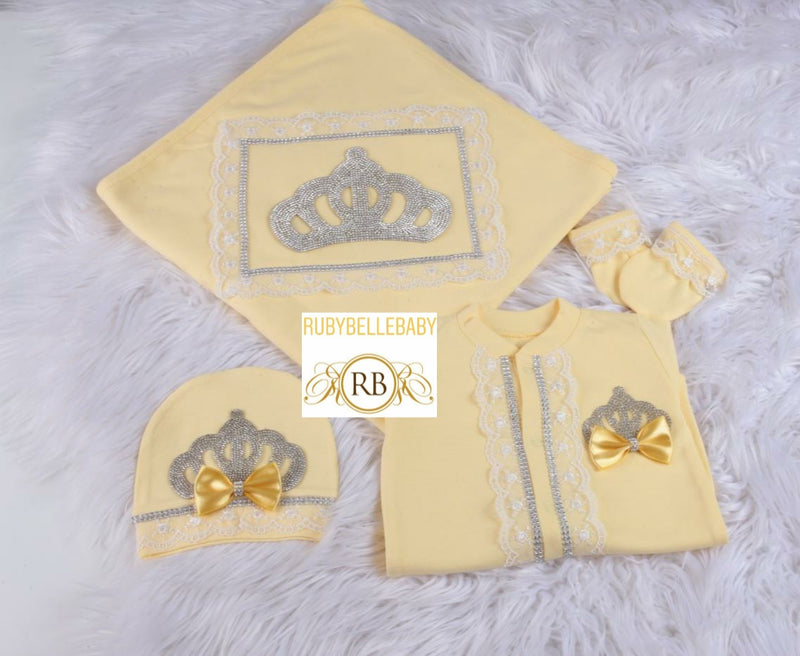4pcs Princess Crown Set - Yellow