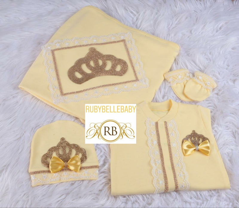 4pcs Princess Crown Set - Yellow/Gold
