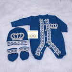 3pcs HRH Crown Set - Blue - RUBYBELLEBABY