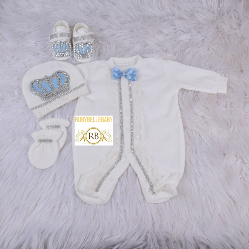 4pcs Infant Boy Outfit Set - Blue