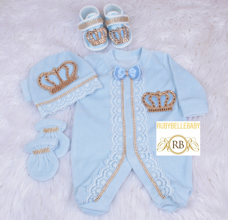 4pcs Infant Boy Outfit - Blue