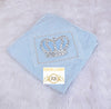 HRH Crown Bling Baby Velvet Blanket - Blue/Silver